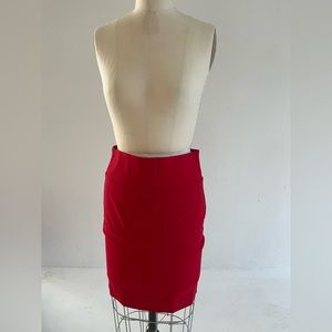Red stretch pencil skirt size L - B•wear - rayon nylon spandex